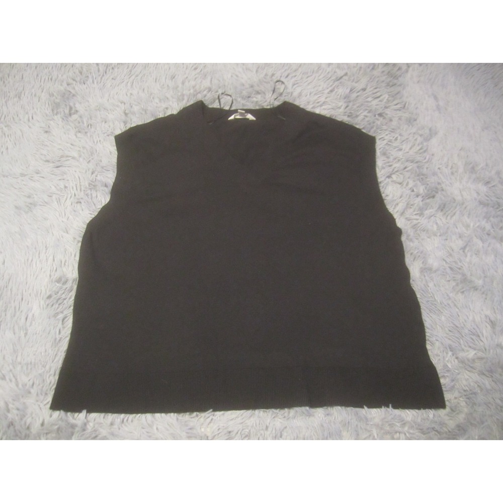 Terra & Sky Blouse Womens 2X Black V-Neck Sleeveless Top